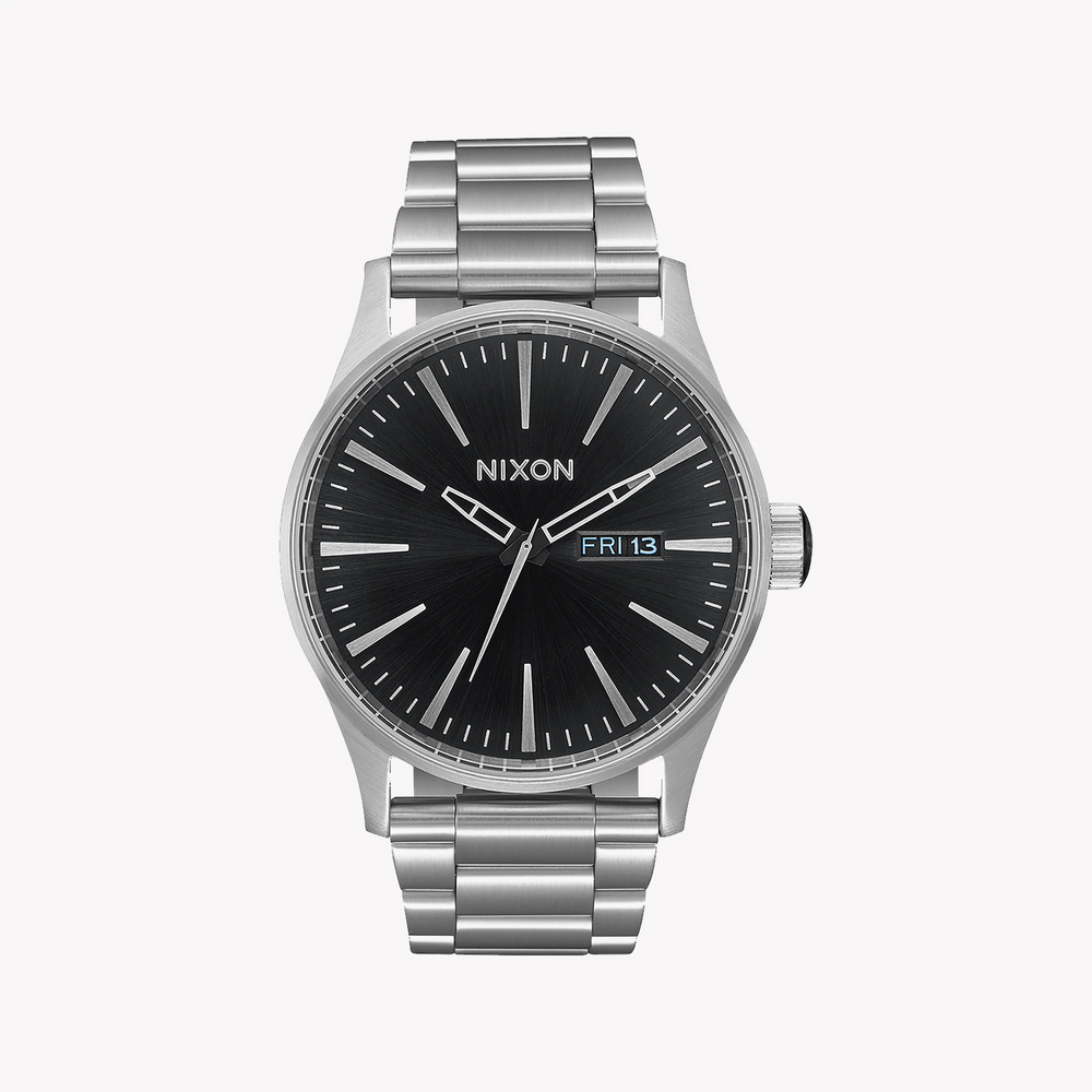 Nixon Men's Silver Stainless Steel Watch, Black Dial | A356-2348 by i-watch