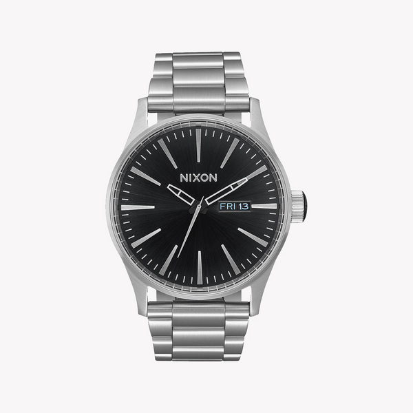 Nixon Men's Silver Stainless Steel Watch, Black Dial | A356-2348 by i-watch