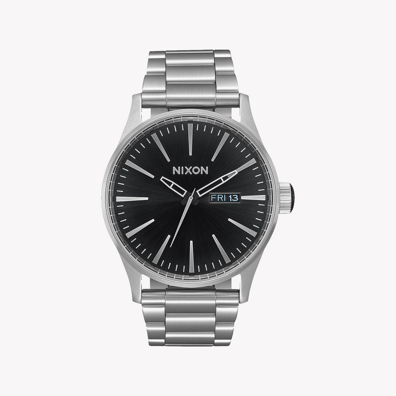 Nixon Men's Silver Stainless Steel Watch, Black Dial | A356-2348 by i-watch