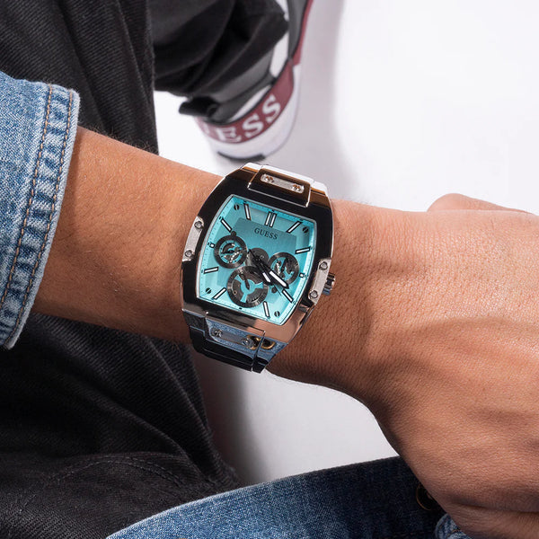 Guess Women's Silver Watch, Turquoise Dial | Gw0456g4 by i-watch