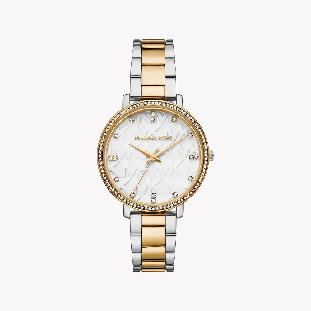 Michael Kors Women's Silver-Gold Watch, White Dial | Mk4595 by i-watch