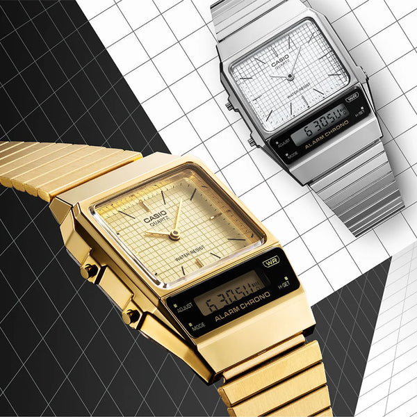 Casio Men's Silver Watch, Chrome Plated Resin | Aq-800e-7a by i-watch