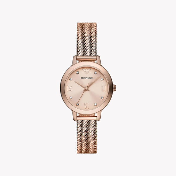 Emporio Armani Women's Rose Gold Watch, Beige Dial | Ar11512 by i-watch