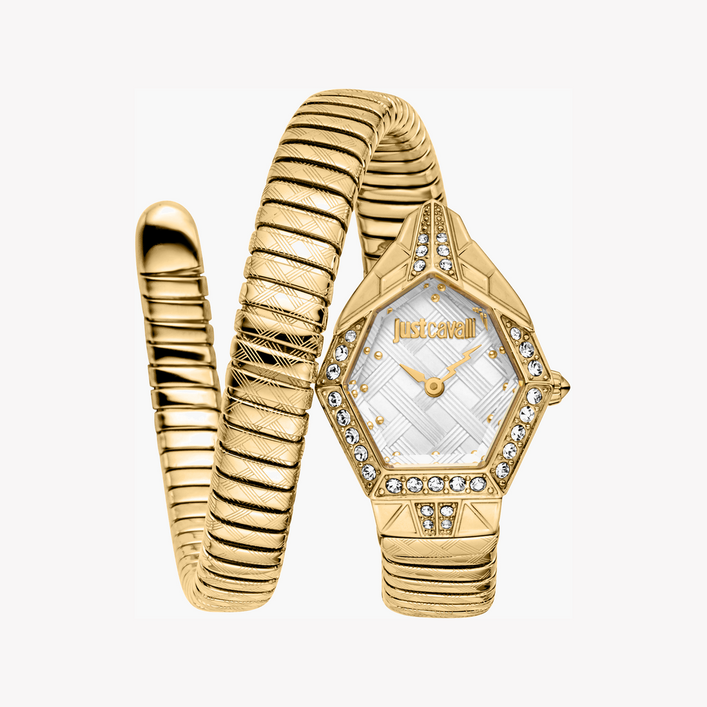 JUST CAVALLI JC1L303M0025 - ELEGANT GOLD STAINLESS STEEL WOMEN'S WATCH WITH SILVER DIAL