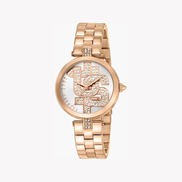 Just Cavalli Women's Rose Gold Stainless Steel Watch, Silver Dial | Jc1l241m0075
