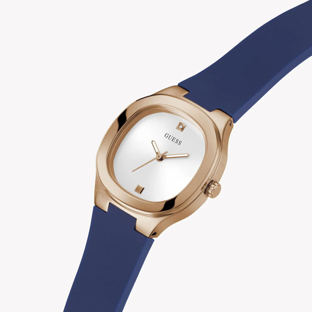 Guess Women's Rose Gold Watch, Blue Silicone Band | Gw0658l3 by i-watch