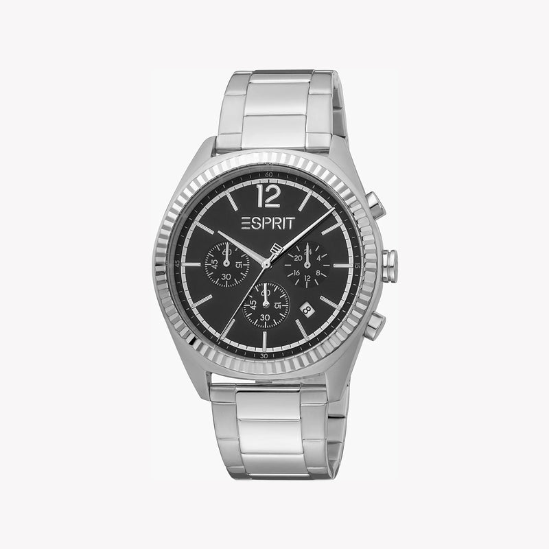 Esprit Men's Silver Stainless Steel Watch, Black Dial | Es1g054m0015 by i-watch