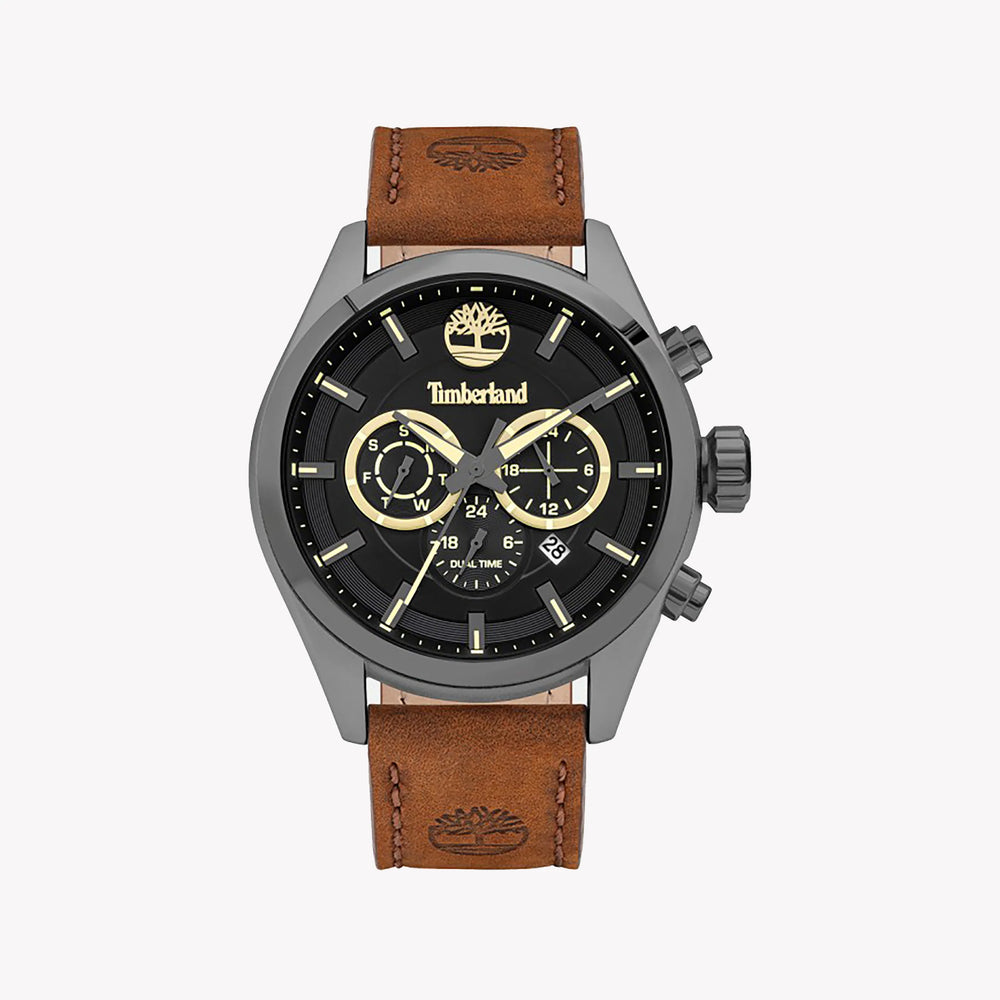 Timberland Men's Grey Stainless Steel Watch, Brown Leather | Tbl16062jyu02 by i-watch