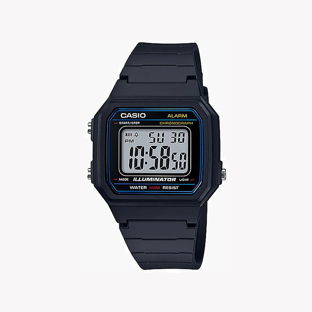 Casio Men's Black Resin Watch, Digital Dial | W-217h-1av by i-watch