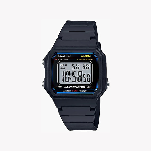 Casio Men's Black Resin Watch, Digital Dial | W-217h-1av by i-watch