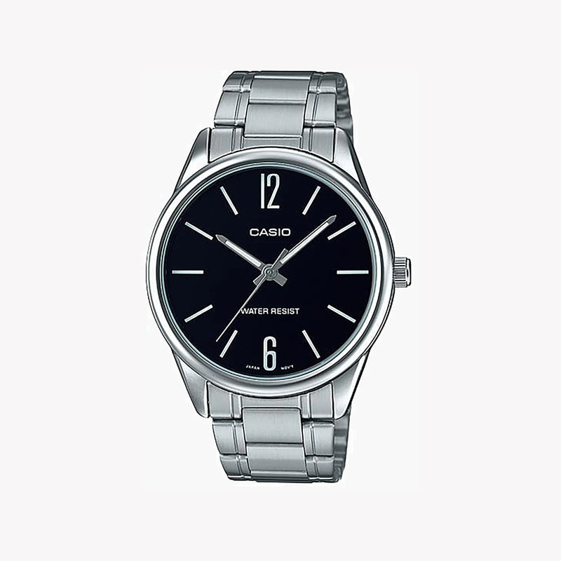 Casio Mtp-V005d-1budf Sporty Elegance - Men's Stainless Steel Watch With Black Dial by i-watch