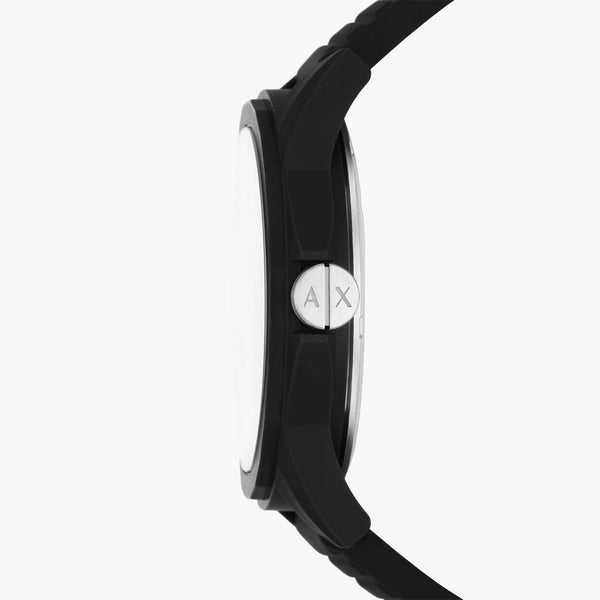 Armani Exchange Men's Black Silicone Watch, White Dial | Ax2531 by i-watch