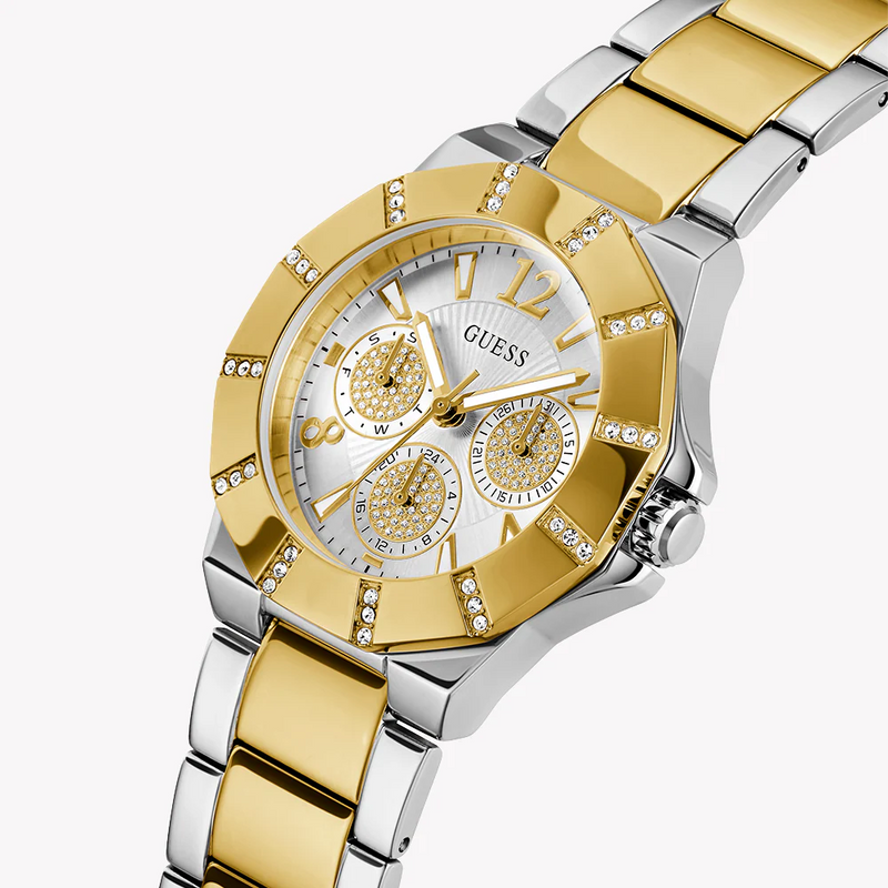 Guess Women's Gold/Silver Watch, Silver Dial | Gw0616l2 by i-watch