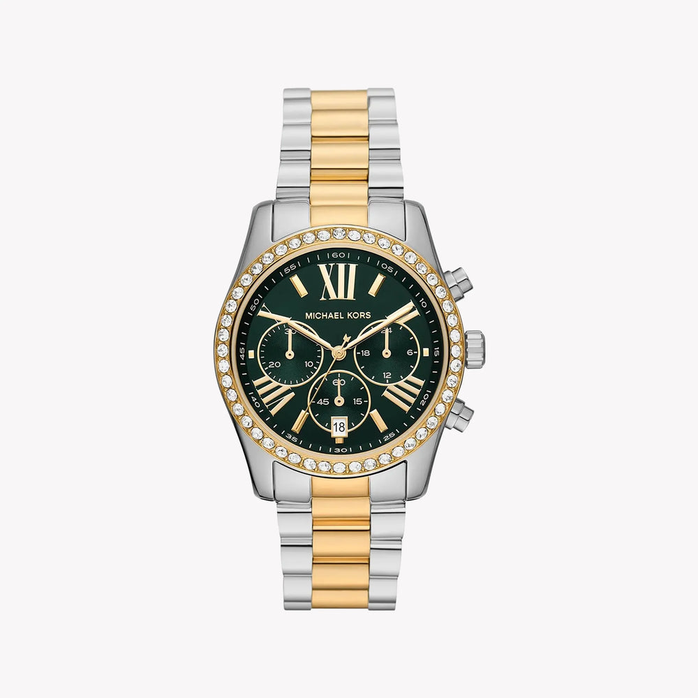 Michael Kors Women's Silver-Gold Watch, Green Dial | Mk7303 by i-watch