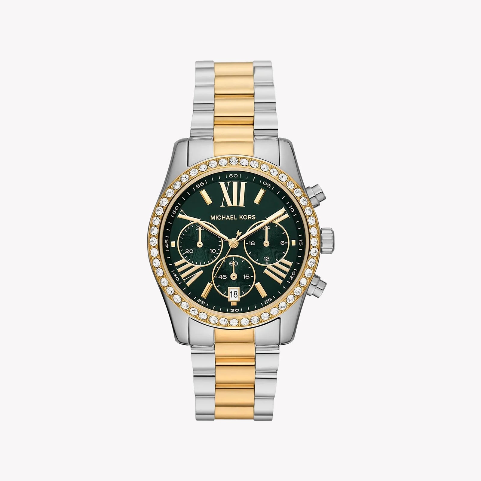 Michael Kors Women's Silver-Gold Watch, Green Dial | Mk7303 by i-watch