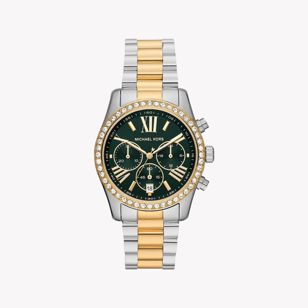Michael Kors Women's Silver-Gold Watch, Green Dial | Mk7303 by i-watch
