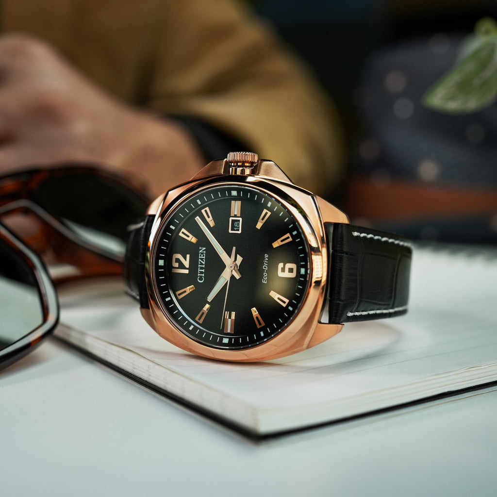 CITIZEN AW1723-02E BOLD ELEGANCE - ROSE GOLD & BLACK LEATHER TIMEPIECE for the Modern Man-i-Watch-4