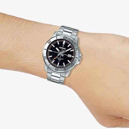 Timeless Elegance Men's Silver Stainless Steel Watch, Silver Dial | Mtp-Vd01d-1e2vudf by i-watch