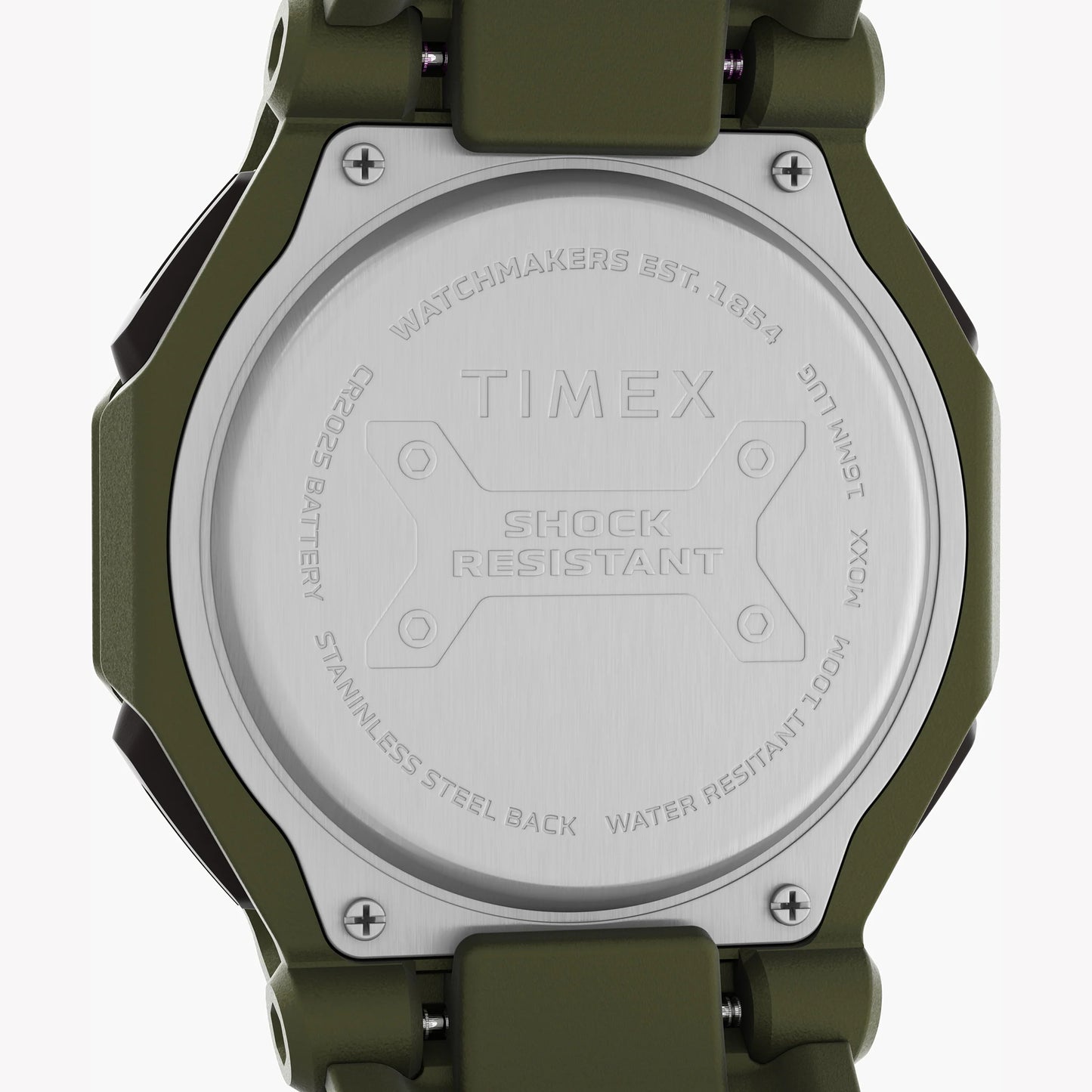 Timex Command Encounter Digital Green Resin Case Neg Display Green Resin Strap TW2V93700 Men's Watch