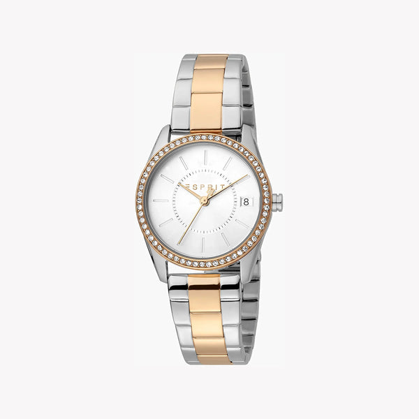 Esprit Women's Silver & Rose Gold Watch, Silver Dial | Es1l101m0095 by i-watch