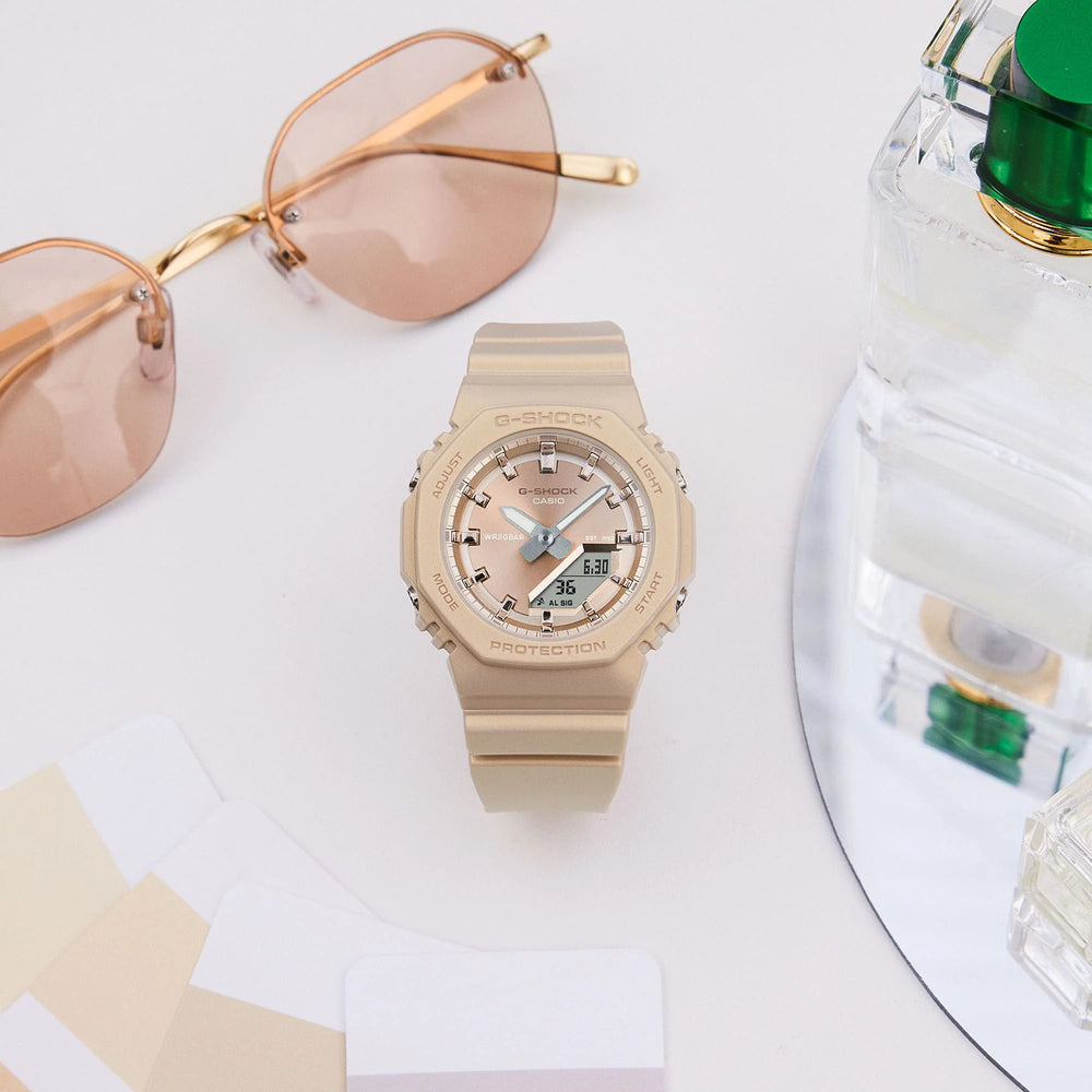 Casio Women's Beige Bio-Plastic Watch, Shock Resistant | Gma-P2100st-9aer by i-watch