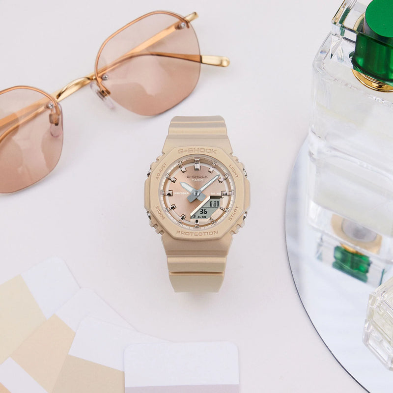 Casio Women's Beige Bio-Plastic Watch, Shock Resistant | Gma-P2100st-9aer by i-watch
