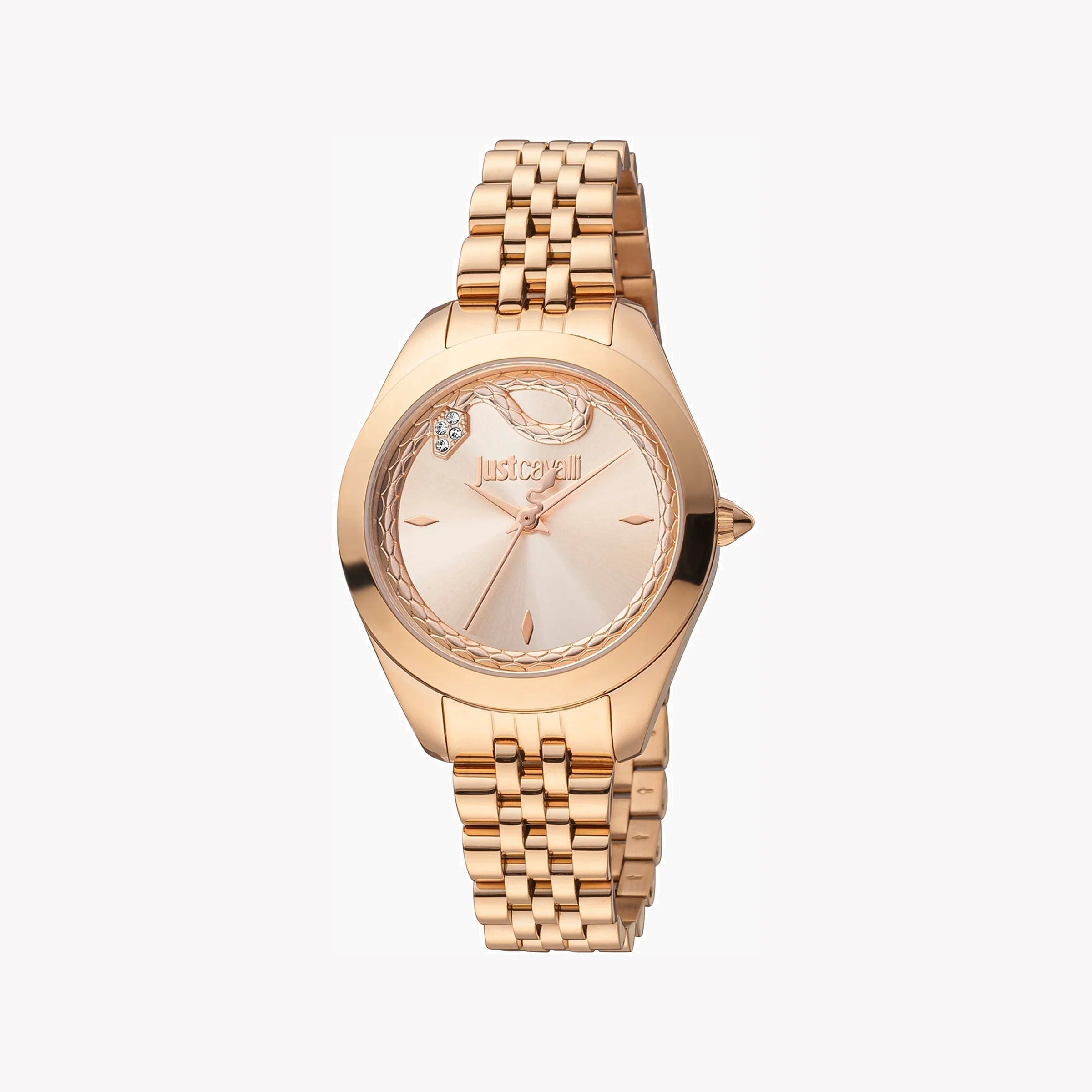 JUST CAVALLI Women's Watch with Rose Gold Stainless Steel Case and Rose Gold Stainless Steel Band