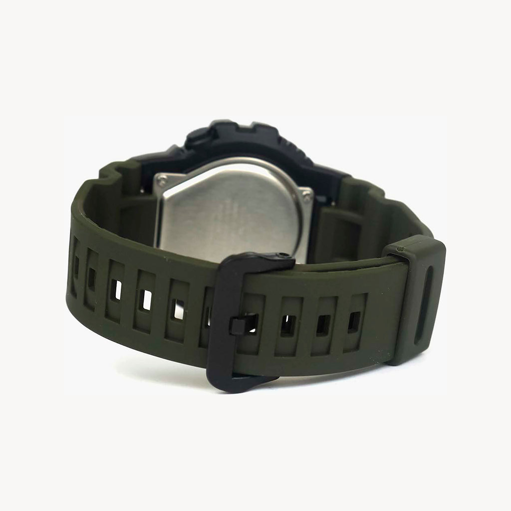 ساعة CASIO HDC-700-3AV ADVENTURE READY - ساعة BOLD EXPLORER للرجال مع حزام أخضر داكن وحافظة سوداء