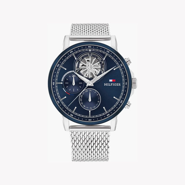 Tommy Hilfiger Men's Silver Watch, Blue Dial | Stewart 1710609 by i-watch
