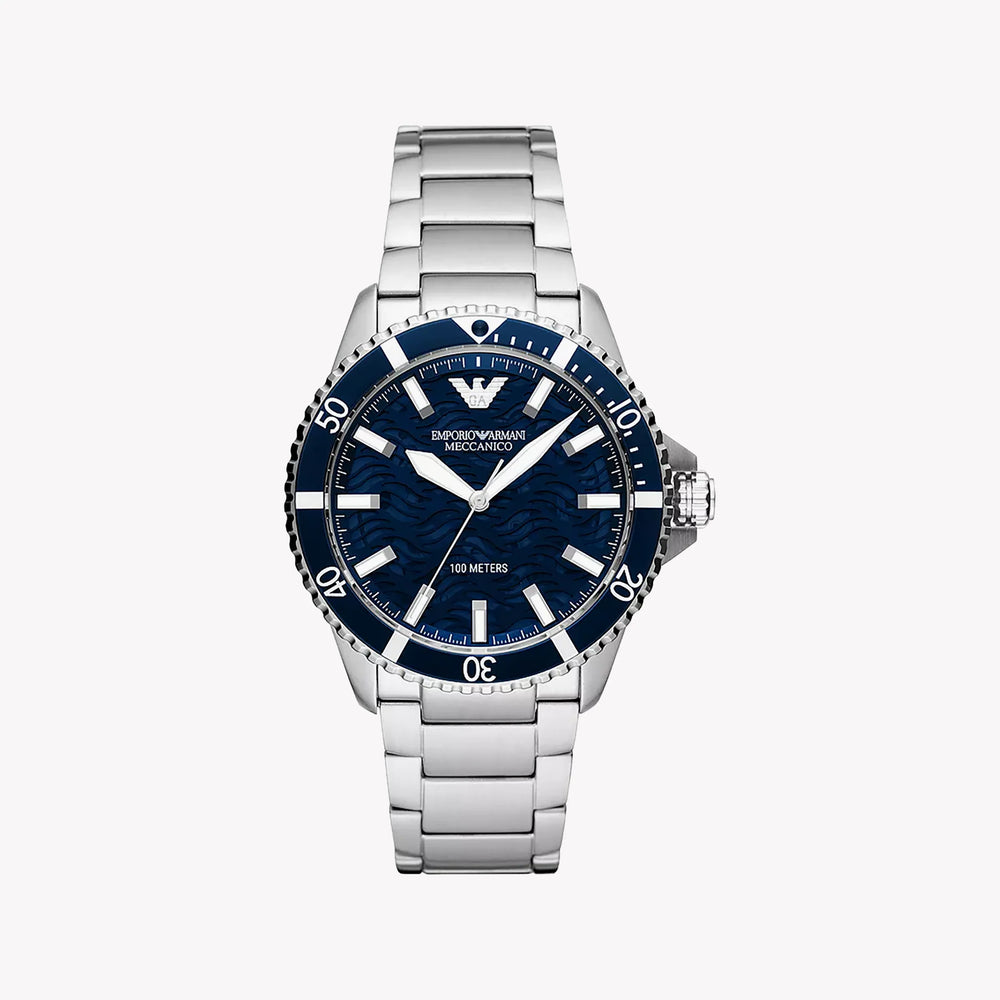 Emporio Armani Men's Silver Watch, Black Dial | Ar60059 by i-watch