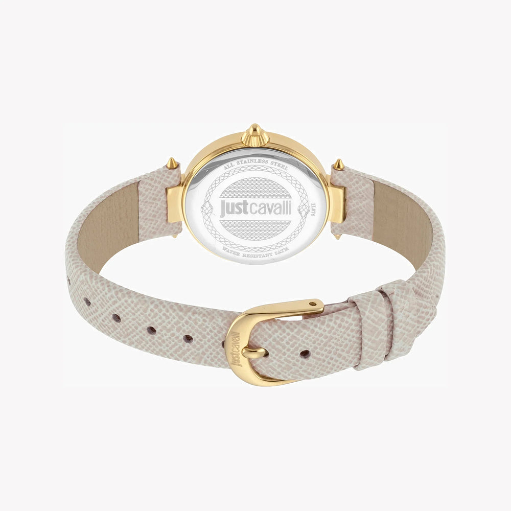 Just Cavalli Women's Gray Leather Watch, Champagne Dial | Jc1l076l0035 by i-watch