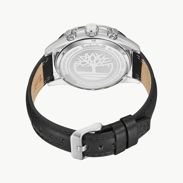 Timberland Men's Black Leather Watch, Silver Case | Tdwgf2201001 by i-watch