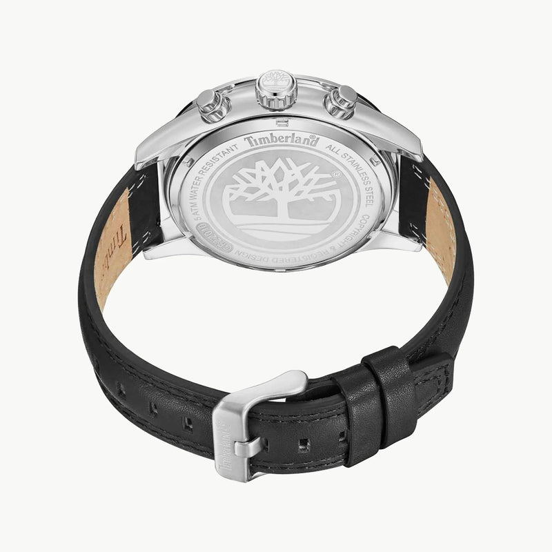 Timberland Men's Black Leather Watch, Silver Case | Tdwgf2201001 by i-watch