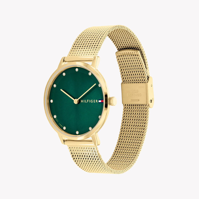 Tommy Hilfiger Women's Gold Watch, Green Dial | 1687490 by i-watch