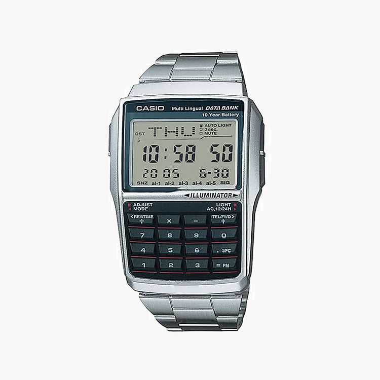 Casio Men's Silver Stainless Steel Watch, Digital Display | DBC-32D-1A