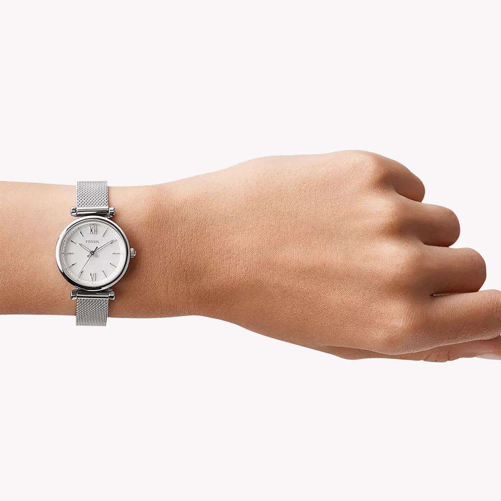 FOSSIL ES4432 ELEGANT TIMEPIECE - CLASSIC SILVER & WHITE MOTHER-OF-PEARL WOMEN'S WATCH-i-Watch-2