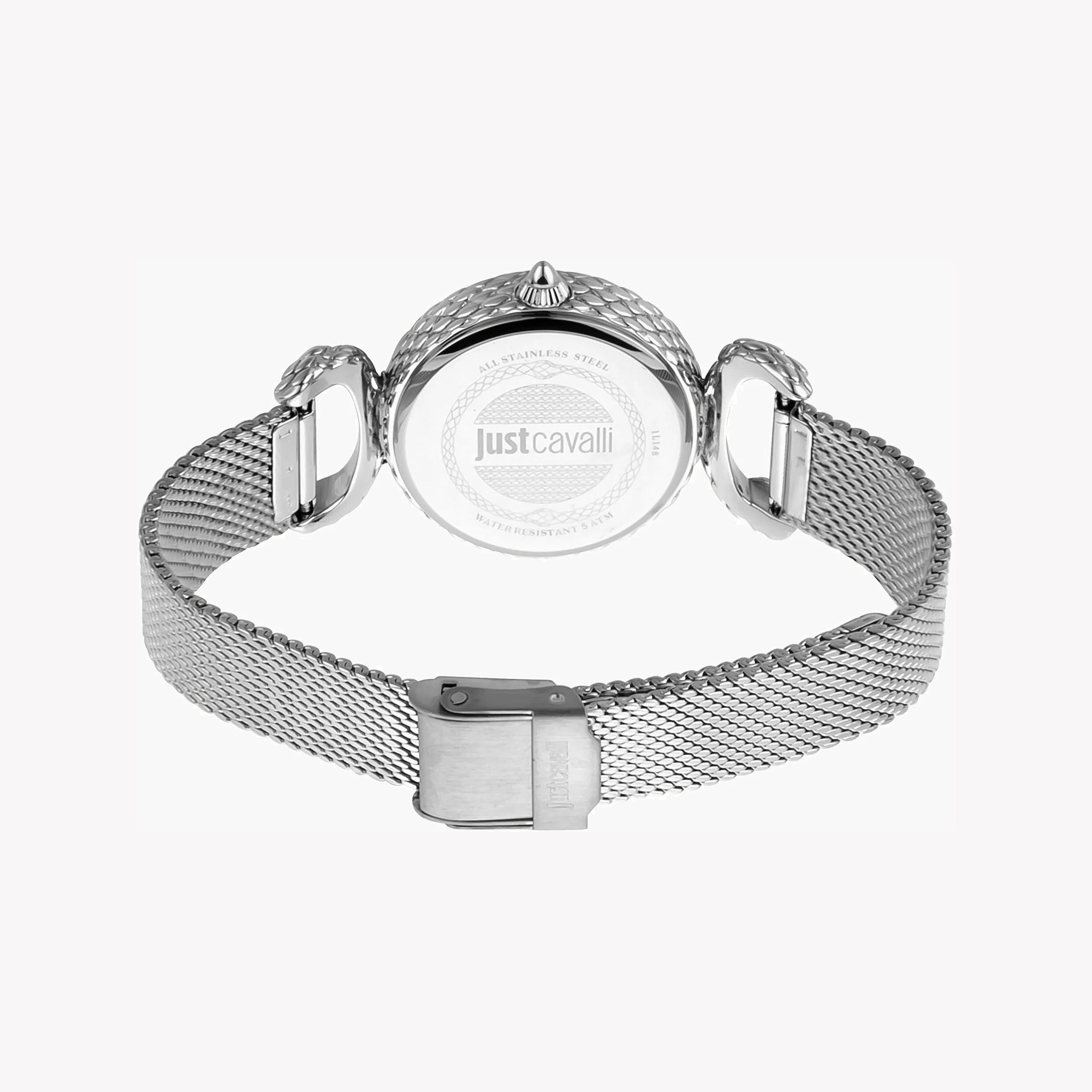 JUST CAVALLI Women's Watch with Silver Stainless Steel Case and Silver Stainless Steel Band