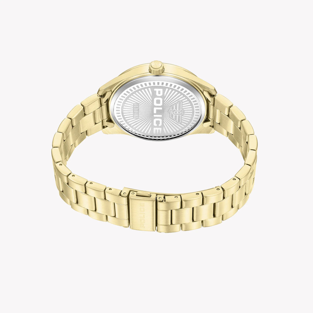 Police Men's Gold Stainless Steel Watch, Black Dial | Pewjg0018202 by i-watch