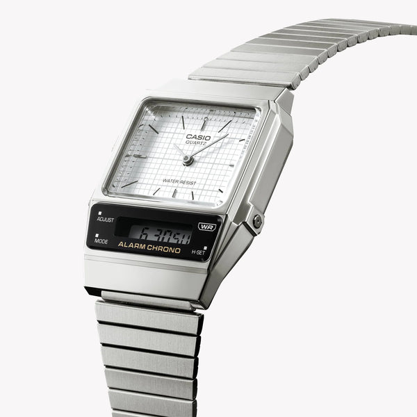 Casio Men's Silver Watch, Chrome Plated Resin | Aq-800e-7a by i-watch