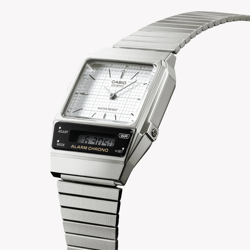 Casio Men's Silver Watch, Chrome Plated Resin | Aq-800e-7a by i-watch