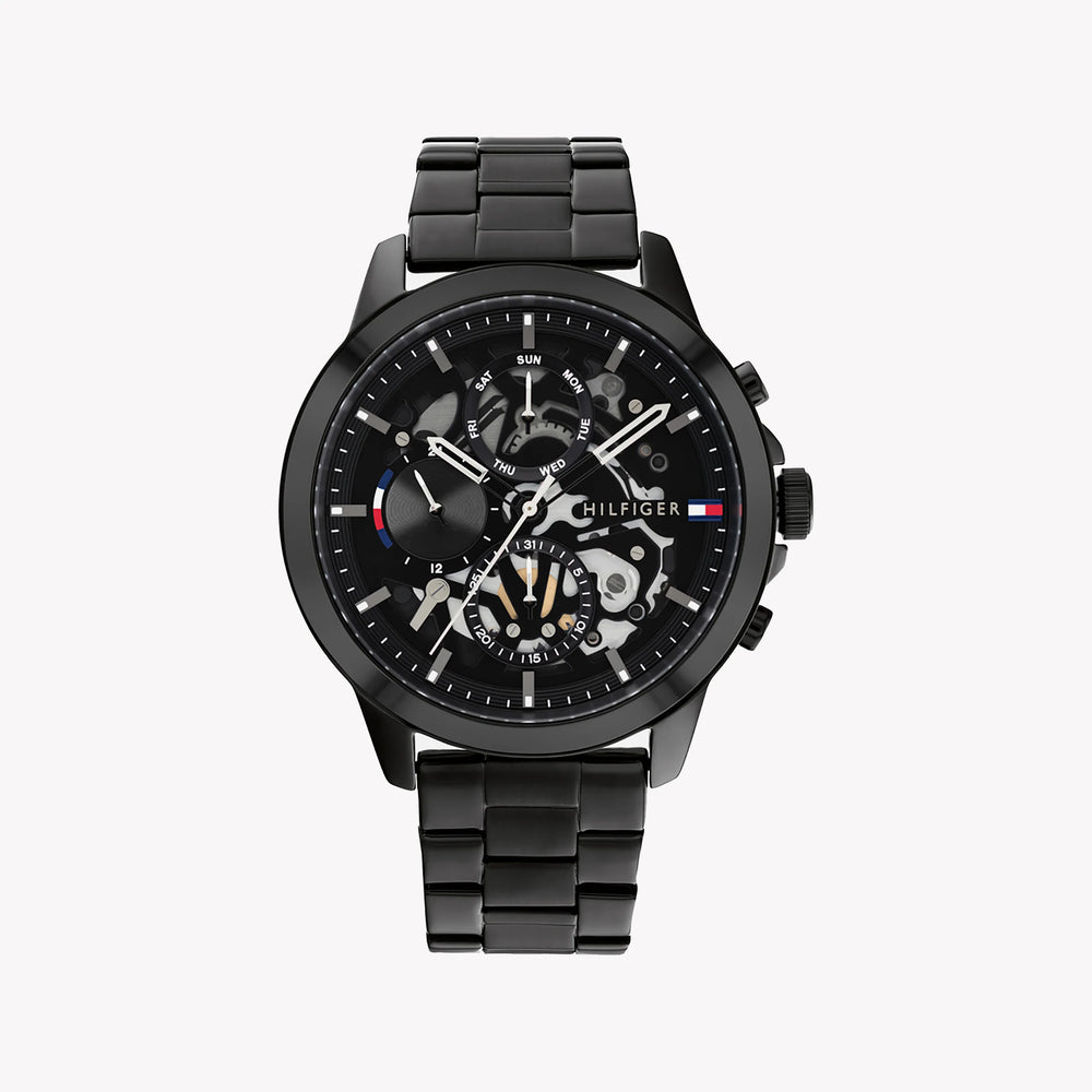 Tommy Hilfiger Men's Black Stainless Steel Watch, Black Dial | 1682514 by i-watch