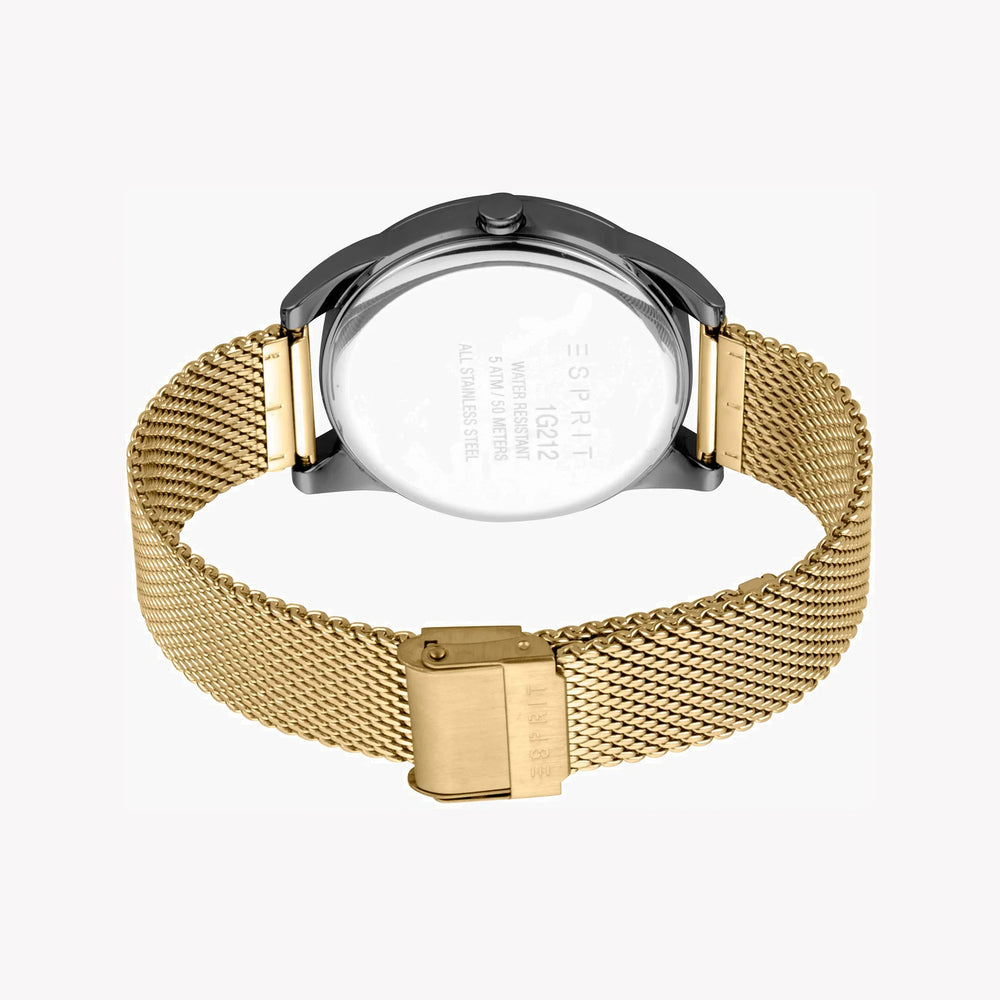 Esprit Men's Gold Stainless Steel Watch, Black Dial | Es107523003 by i-watch
