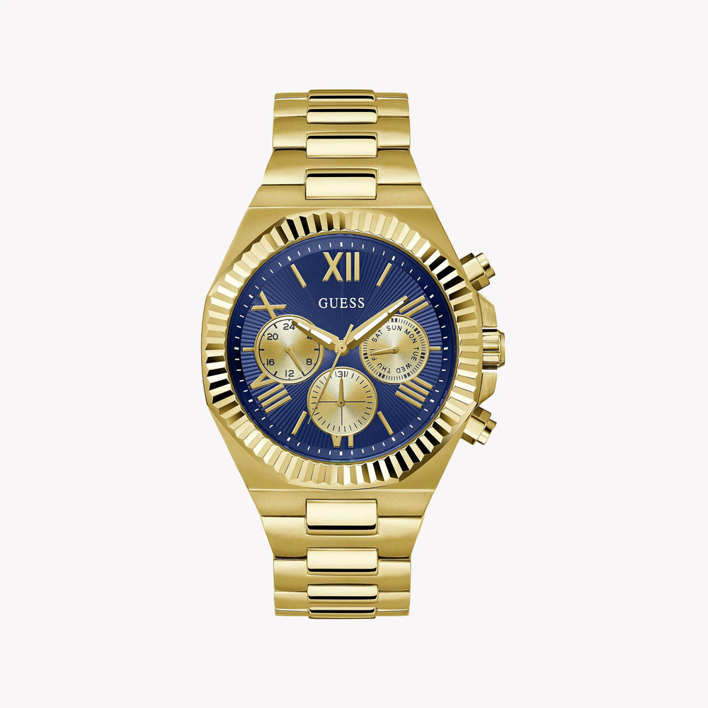 Guess Men's Gold Watch, Blue Dial | Gw0703g6 by i-watch