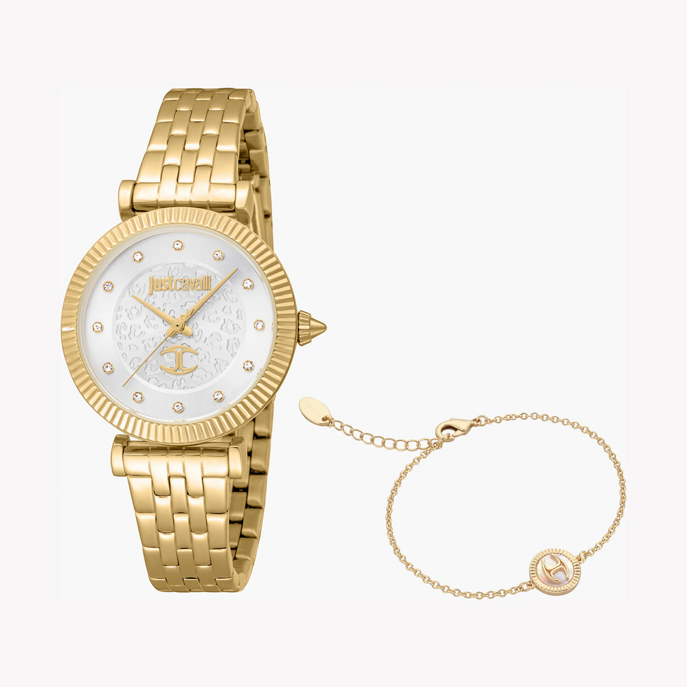 Just Cavalli Women's Gold Watch, Silver Dial | Jc1l266m0025 by i-watch