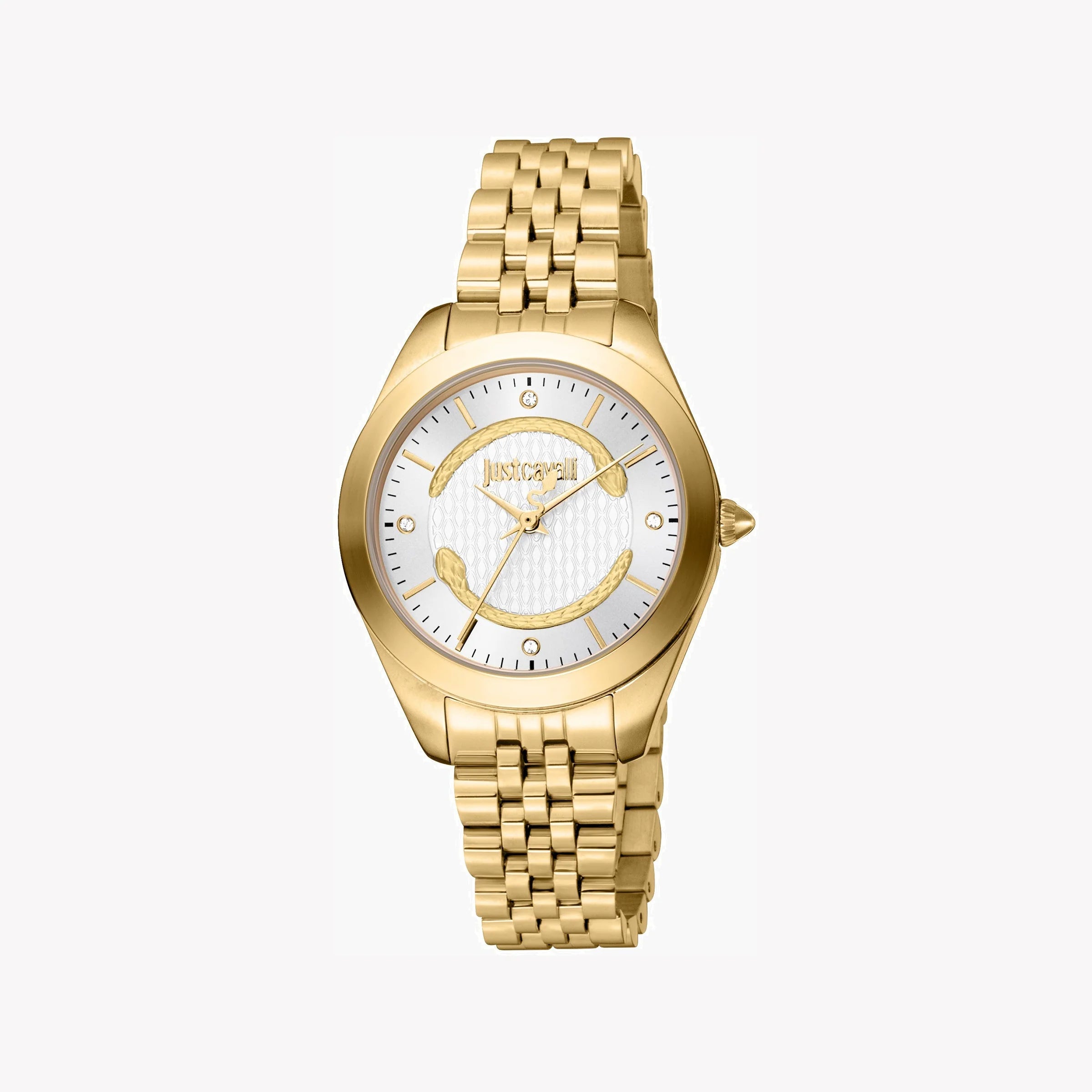 JUST CAVALLI Women's Watch with Gold Stainless Steel Case and Gold Stainless Steel Band