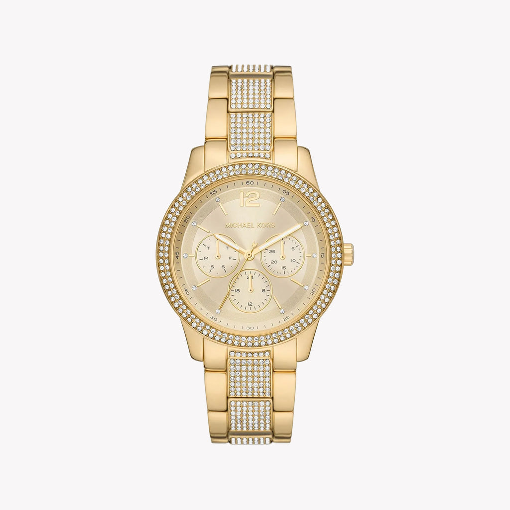 MICHAEL KORS MK7292 RADIANT GOLD - ELEGANT WOMEN'S ANALOG WATCH with Stainless Steel Band and 5 ATM Water Resistance