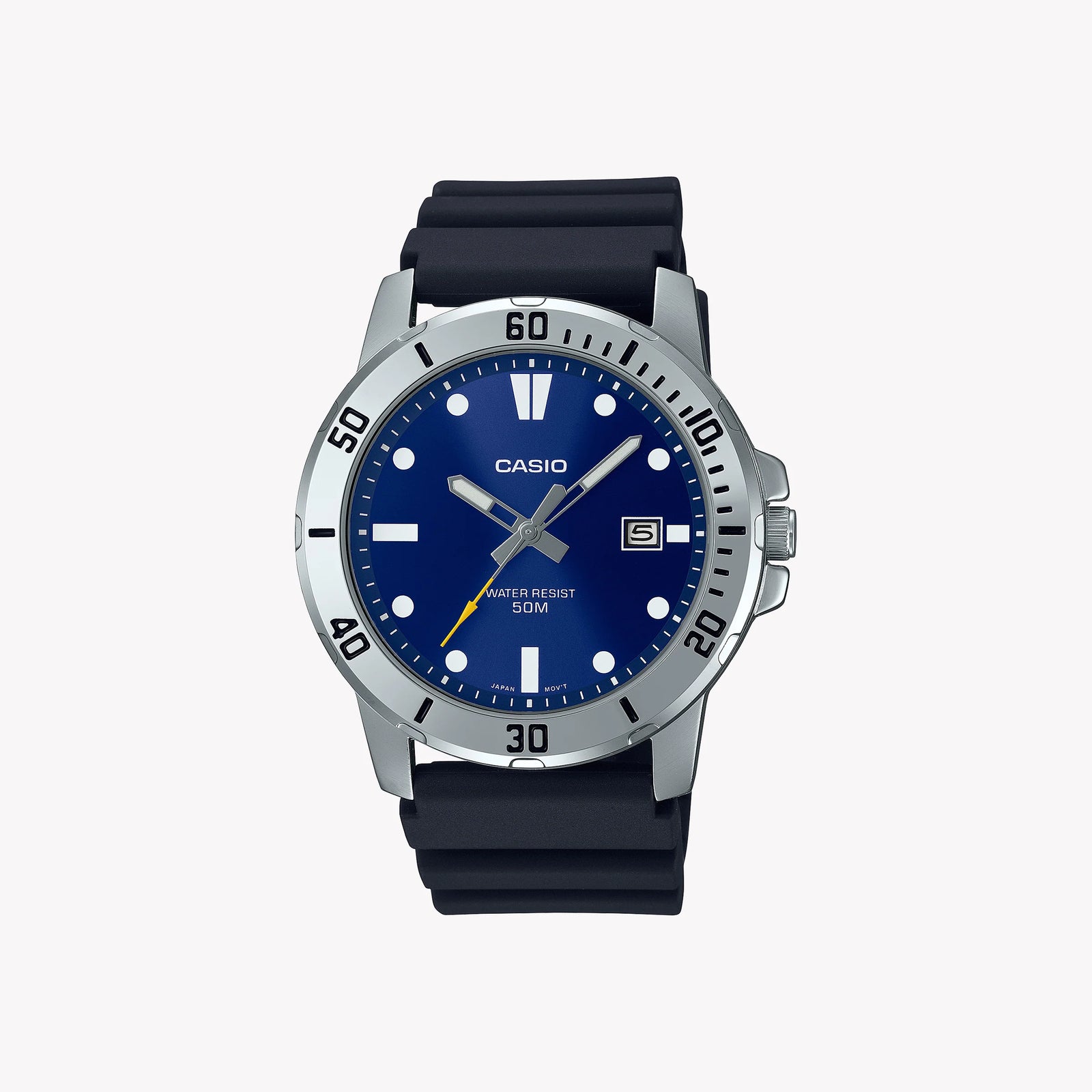 Mtp Men's Stainless Steel & Resin Watch, Silver Black | Mtp-Vd01-2evudf by i-watch