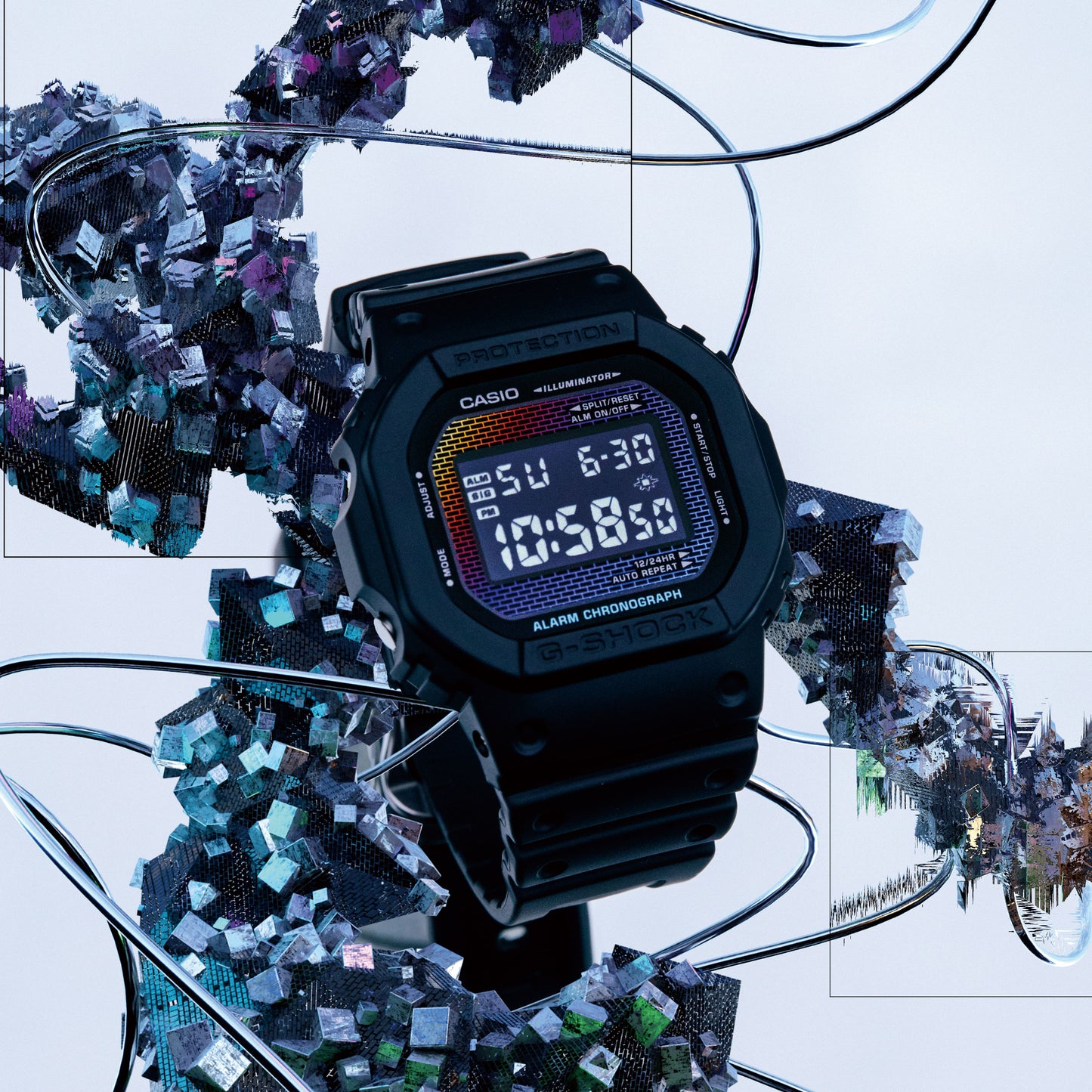 G-Shock The Origin - Rainbow Brick Wall Serie DW-5600RW-1ER Unisex Watch