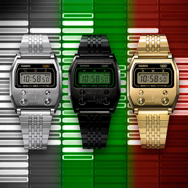 Casio Men's Silver Stainless Steel Watch, Digital Dial | A1100d-1 by i-watch