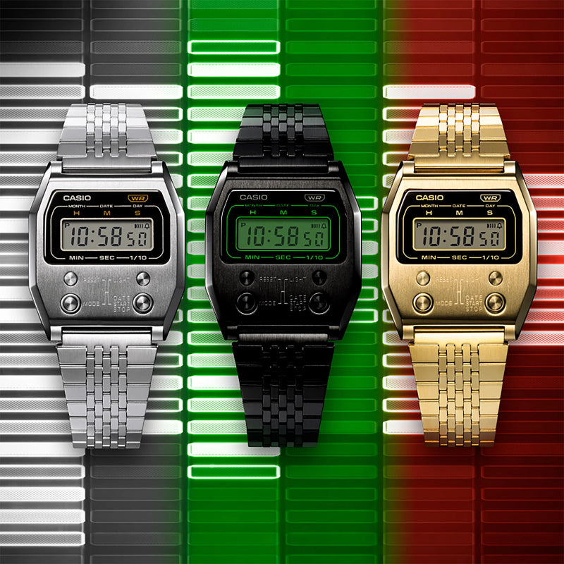 Casio Men's Silver Stainless Steel Watch, Digital Dial | A1100d-1 by i-watch